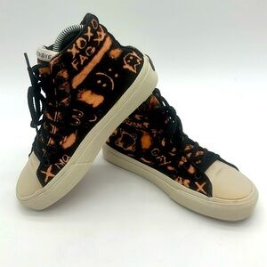 STRAYE Hi Acid Platform Black Orange High Top Unisex Womens Size 8 Mens Size 6.5